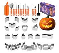 Halloween Strumenti di estrazione della - Set di taglio con lanterna, Set di da 37 pezzi con borsa degli attrezzi