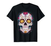 Halloween Sugar Skull Dia De Los Muertos Calavera Maglietta