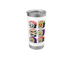Halloween Sushi Cibo Giapponese Scheletro Strega Mummia Bicchiere termico in acciaio inox doppia parete