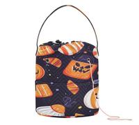 Halloween Sweet Candy Pattern Crochet Tote Bag Crochet Storage Organizer Portatile Ago Storage per maglieria Strumenti Crochet Organizzatori