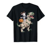 Halloween T-Rex Dinosauro Capra Mummia Tyrannosaurus Rex Maglietta