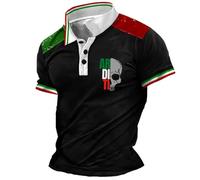Halloween T-Shirt da Uomo A Maniche Corte con Bandiera Italiana, Maglietta Intima Essenziale per Adulti, Atletica, Corsa, Palestra, Emblema Italia della Repubblica Italiana Simbolo Souvenir Vacanza