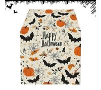 Halloween Table Runner - Bat Ghost Pumpkin Print Table Decor