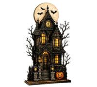 Halloween Table Sign | Haunted House Pumpkin Ghost Ornament |