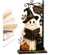 Halloween Table Sign, Wooden Pumpkin Ghost Haunted House Block Decor