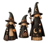 Halloween Tabletop Signs - Rustic Wooden Witch Fall Decor For Mantel
