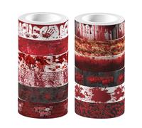 Halloween Tape Roll, Transparent Bloody Sticker Strip, Moisture-Resistant, Adhesive Decals for Scrapbooks Glass Doors Cups Walls Laptops Tables Crafts Party Decor and Packaging, 0.14x0.59 inches