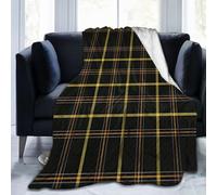 Halloween-Tartan-Plaid-Scottish-in-Orange-Black-Yellow-and-Gray-Cage-Scottish-Cage-Tradition Coperta in micropile ultra morbida con stampa alla moda per tutte le stagioni, per divano, letto, calda c
