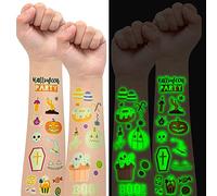 Halloween tatuaggi temporanei tatuaggi di zucca fantasma tatuaggio per bambini, tatuaggi finti per bambini Halloween Party Supplies Favors Decorazioni per ragazzi e ragazze (10 fogli)