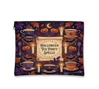 Halloween Tea Party Spells Pumpkins Makeup Bag 17,8 x 22,9 cm