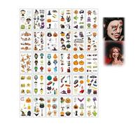 Halloween Temporary Tattoo Stickers, Fake Scars, Masquerade Face Decoration, Halloween Makeup Tattoos Stickers Family Kits, For Women & Men - Decor & Party Supplies (Style-WK)