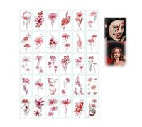 Halloween Temporary Tattoo Stickers, Fake Scars, Masquerade Face Decoration, Halloween Makeup Tattoos Stickers Family Kits, For Women & Men - Decor & Party Supplies (Style-BY)