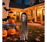 Halloween Terribile Glowing gioielli da pavimento spina per festival, scenario segreto, foto per creare atmosfere, per eventi di festa (nero, 74 cm)