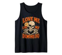 Halloween Teschi Love Me My Demons Do Gothic Valentines Canotta