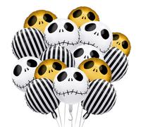 Halloween Teschio Palloncini Decorazioni Bianco e Nero a Strisce Mylar Foil