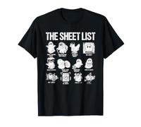 Halloween The Sheet List Funny Vintage Tee Boo Sheet Maglietta