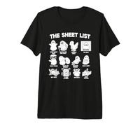 Halloween The Sheet List Halloween Funny Tee Boo Sheet Maglietta Premium
