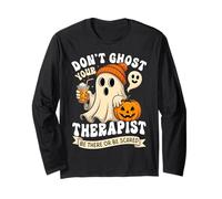 Halloween Therapist Mental Health Spooky Self Care Vibes Maglia a Manica