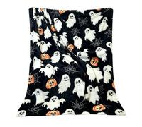 Halloween Throw Blanket - Soft Flannel Ghost Pumpkin Throws Spooky Blanket