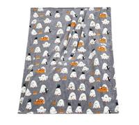 Halloween Throw Blanket - Soft Flannel Ghost Pumpkin Throws Spooky Blanket