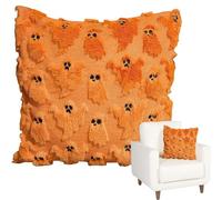 Halloween Throw Pillow Covers, Ghost Pillows Cover Halloween, 3D Embroidery Plush Case, Decorative Cushion Covered, Ideal for Couch, Bedroom, Living Room, Sofa, Kitchen, Fall, Decoration, 18x18 Inches