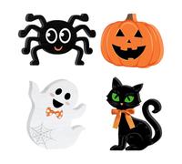 Halloween Tiered Tray Decor- 180g Halloween Wooden Signs | Black Cat Ghost Pumpkin Spider Signs | Rustic Decorative Sign | Happy Cute Farmhouse Tiered Tray Decor Items for Home Table House Room