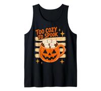 Halloween Too Cozy To Spook Retro Hot Cocoa Pumpkin Lover Canotta