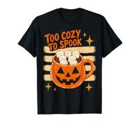 Halloween Too Cozy To Spook Retro Hot Cocoa Pumpkin Lover Maglietta