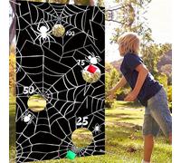 Halloween Toss Game, Bean Bag Throwing Games Hanging Pumpkin Witch Banner for Halloween Party Indoor Outdoor Activities