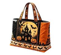 Halloween Tote Bag, 3D Spooky Quilted Large Capacity Themed Handbag | 3D Spooky Quilted Design, Ampia Capacity Halloween Themed Handbag, for Shopping Outdoor Sand Boat Cruise Vacation Travel