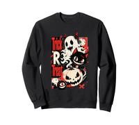 Halloween Trick R Treat Spooky Ghost Black Cat Felpa