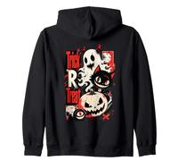 Halloween Trick R Treat Spooky Ghost Black Cat Felpa con Cappuccio