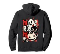 Halloween Trick R Treat Spooky Ghost Black Cat Felpa con Cappuccio