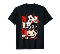 Halloween Trick R Treat Spooky Ghost Black Cat Maglietta