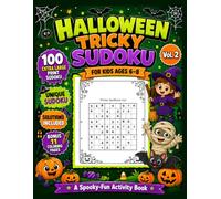 Halloween Tricky Sudoku for Kids Ages 6-8: 100 Easy Extra Large Print Sudoku Puzzles with Solutions and 11 Halloween Coloring Pages