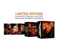 Blu-Ray 4K Uhd Halloween Trilogy Steelbook Library Case (3 4K Ultra Hd)