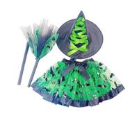 Halloween Tutu Skirt For Girls - Witch Hat Design Printed Tulle, Cute Layer
