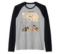 Halloween Ukiyo-e Stile Scheletro Jack-o'-Lantern Mummia Strega Maglia con Maniche Raglan