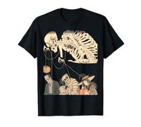 Halloween Ukiyo-e Stile Scheletro Jack-o'-Lantern Mummia Strega Maglietta