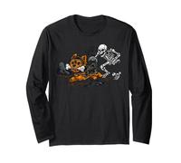 Halloween: Uno Scheletro Che insegue Un Yorkshire Terrier Maglia a Manica