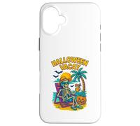 Halloween Vacay Funny Skeleton Beach Sunset Design Custodia per iPhone 16 Plus