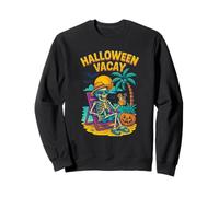 Halloween Vacay Funny Skeleton Beach Sunset Design Felpa