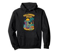 Halloween Vacay Funny Skeleton Beach Sunset Design Felpa con Cappuccio