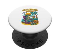 Halloween Vacay Funny Skeleton Beach Sunset Design PopSockets PopGrip Adesivo