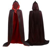 Halloween Vampire Cloak Cape, Black And Red Reversible Masquerade Costume Cape For Adults, Dracula Witch Wizard Outfit, Halloween Parties And Cosplay Events, Full-Length Coverage