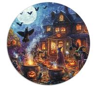 Halloween Village 1000 Piece Jigsaw Puzzle For Adults Educational Games Stress Relief Puzzle Exercise The Memory of The Brain for Family Decorations 1000pcs (67.5x67.5cm)