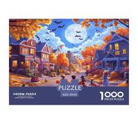 Halloween Village 1000 Piece Jigsaw Puzzle For Adults Educational Games Stress Relief Puzzle Exercise The Memory of The Brain for Men, Women, Elders, Seniors 70x50cm/1000pcs