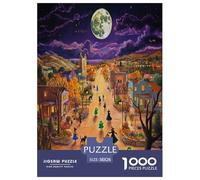 Halloween Village Jigsaw Puzzle Impossibili 1000 Pezzi Decorazione Per La Casa. Rilassamento E Intelligence Per Adulti E Bambini Da 12 Anni 38x26cm/1000pcs