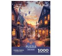Halloween Village Jigsaw Puzzle Impossibili 1000 Pezzi Decorazione Per La Casa. Rilassamento E Intelligence Per Adulti E Bambini Da 12 Anni 70x50cm/1000pcs