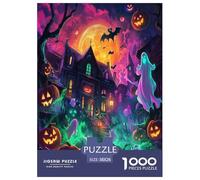 Halloween Village Jigsaw Puzzle Impossibili 1000Pcs Decorazione Per La Casa. Giochi Rilassamento E Intelligence Per Adulti E Ragazzi Da 14 Anni 38x26cm/1000pcs